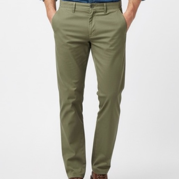 Lee Performance Series Extreme Comfort Slim Fit Olive Green Khakis Sz 36x29 Nwot